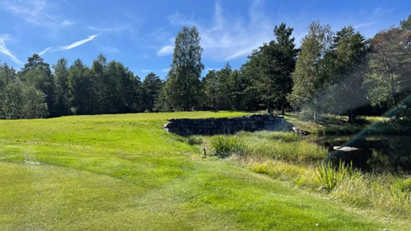 Nybygd green på hull 13